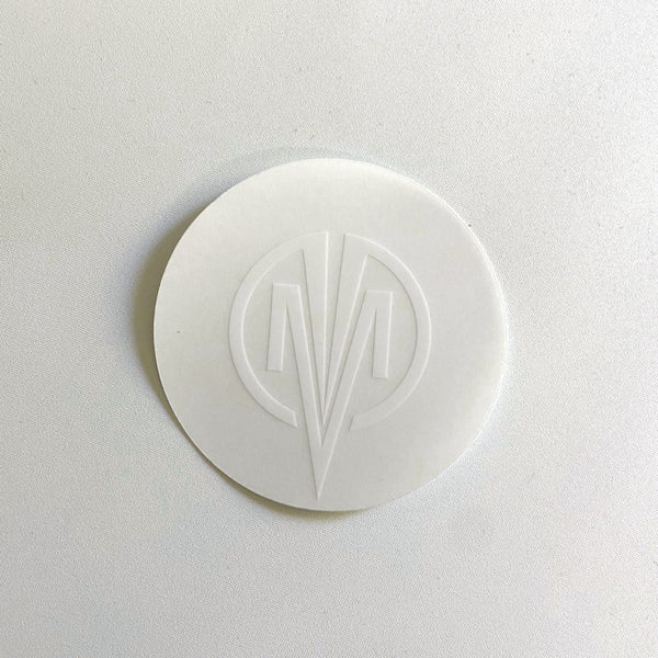 STICKER ROUND LARGE ICON LOGO CLEAR/WHITE