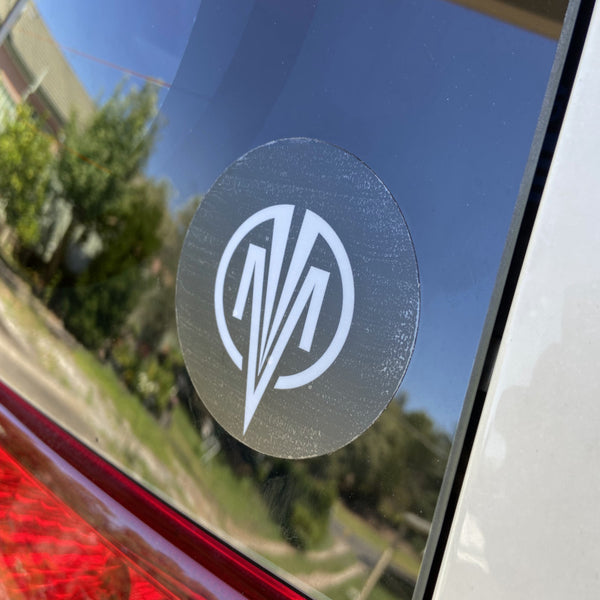 STICKER ROUND LARGE ICON LOGO CLEAR/WHITE