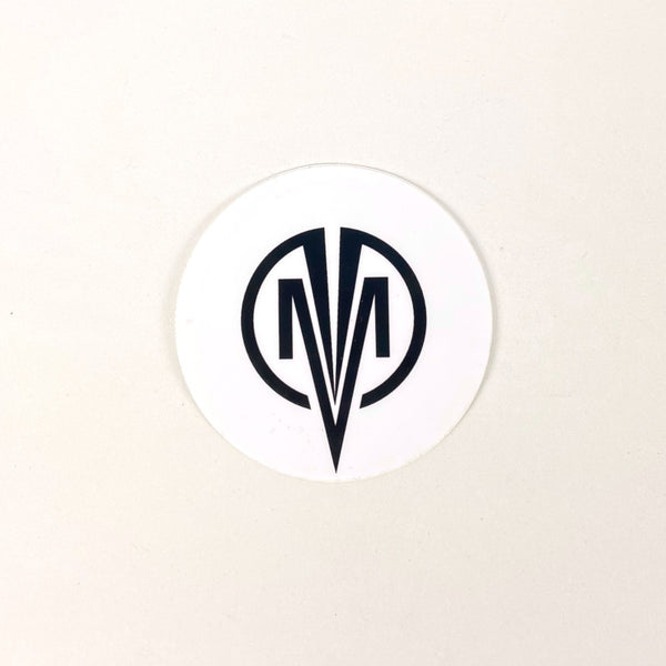 STICKER ROUND LARGE ICON LOGO WHITE/BLACK - MARKSMAN QUIVERS