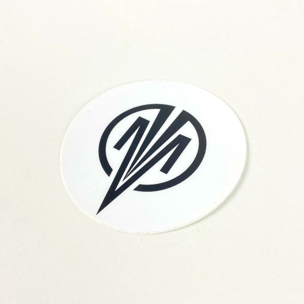 STICKER ROUND LARGE ICON LOGO WHITE/BLACK - MARKSMAN QUIVERS